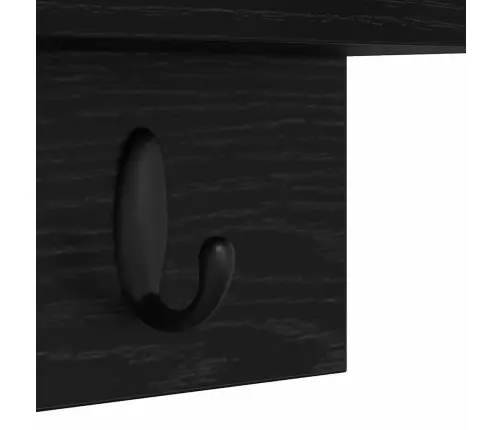 Sienas Pakaramais Ar Plauktu Melns Ozols 40 X 10.5 X 18 Cm Vidaxl