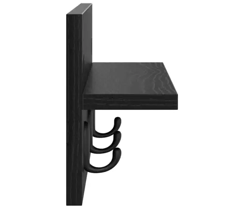 Sienas Pakaramais Ar Plauktu Melns Ozols 40 X 10.5 X 18 Cm Vidaxl