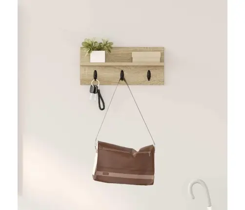 Sienas Pakaramais Ar Plauktu Sonomas Ozola 40 X 10.5 X 18 Cm Vidaxl