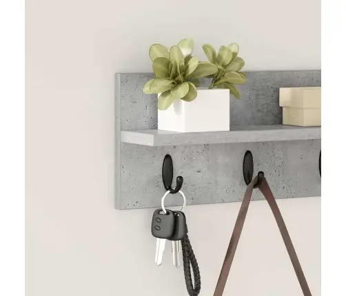 Sienas Pakaramais Ar Plauktu Betona Pelēka 40 X 10.5 X 18 Cm Vidaxl