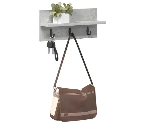 Sienas Pakaramais Ar Plauktu Betona Pelēka 40 X 10.5 X 18 Cm Vidaxl