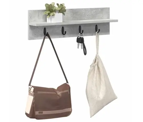 Sienas Pakaramais Ar Plauktu Betona Pelēka 60 X 10.5 X 18 Cm Vidaxl