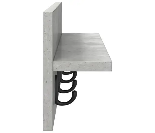 Sienas Pakaramais Ar Plauktu Betona Pelēka 60 X 10.5 X 18 Cm Vidaxl