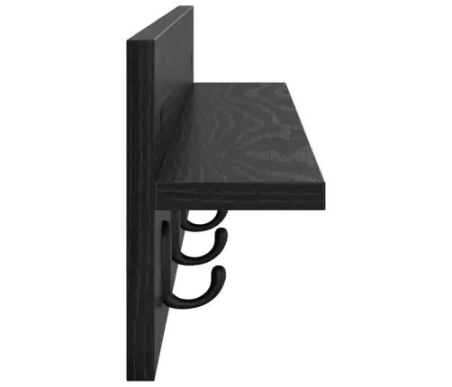 Sienas Pakaramais Ar Plauktu Melns Ozols 80 X 10.5 X 18 Cm Vidaxl