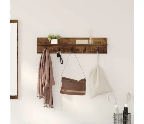 Seinale Kinnitatav Riidepuu Suitsutatud Tamm 80 X 10.5 X 18 Cm