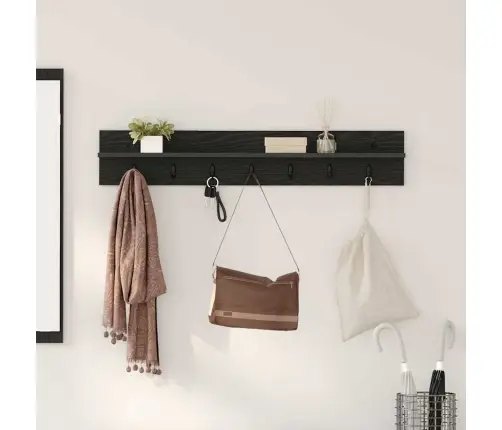 Prikabinamas Paltas Su Lentyna Juoda Ąžuolo 100 X 10.5 X 18 Cm Prikabinamas Paltas Su Lentyna Juoda Ąžuolo 100 X 10.5 X 18 Cm