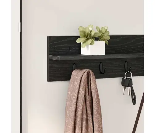 Prikabinamas Paltas Su Lentyna Juoda Ąžuolo 100 X 10.5 X 18 Cm Prikabinamas Paltas Su Lentyna Juoda Ąžuolo 100 X 10.5 X 18 Cm