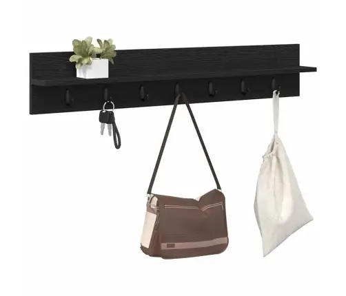 Prikabinamas Paltas Su Lentyna Juoda Ąžuolo 100 X 10.5 X 18 Cm Prikabinamas Paltas Su Lentyna Juoda Ąžuolo 100 X 10.5 X 18 Cm