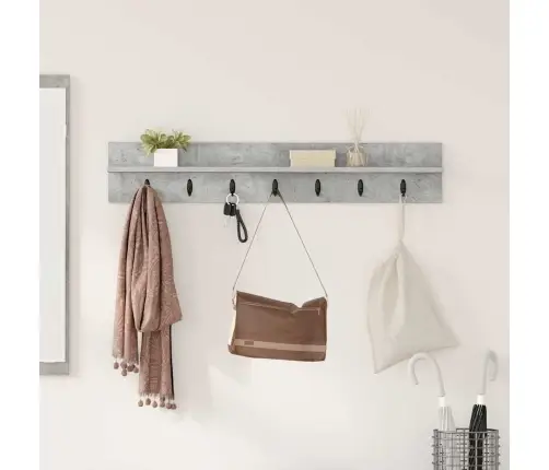 Sienas Pakaramais Ar Plauktu Betona Pelēka 100 X 10.5 X 18 Cm Vidaxl