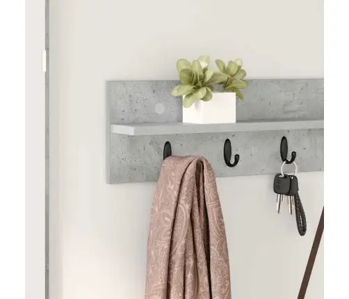 Sienas Pakaramais Ar Plauktu Betona Pelēka 100 X 10.5 X 18 Cm Vidaxl