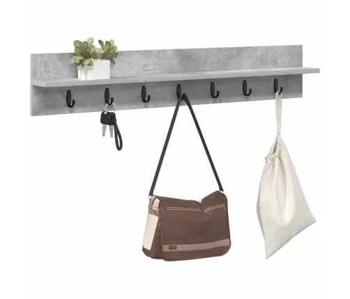 Sienas Pakaramais Ar Plauktu Betona Pelēka 100 X 10.5 X 18 Cm Vidaxl