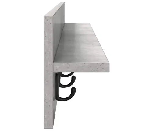 Sienas Pakaramais Ar Plauktu Betona Pelēka 100 X 10.5 X 18 Cm Vidaxl