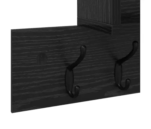 Sienas Pakaramais Ar Plauktu Ar Uzglabāšanu Melni Ozoli 100 X 12 X 43.5 Cm Vidaxl