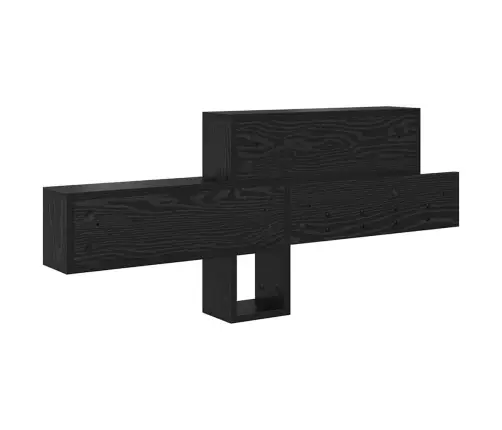 Sienas Pakaramais Ar Plauktu Ar Uzglabāšanu Melni Ozoli 100 X 12 X 43.5 Cm Vidaxl