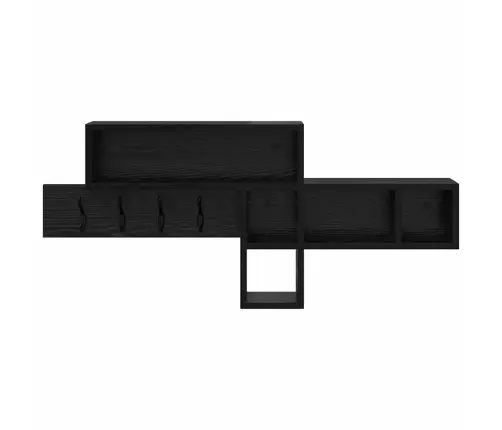 Sienas Pakaramais Ar Plauktu Ar Uzglabāšanu Melni Ozoli 100 X 12 X 43.5 Cm Vidaxl