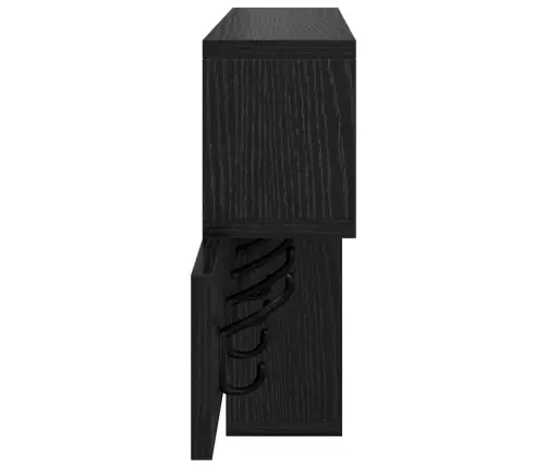 Sienas Pakaramais Ar Plauktu Ar Uzglabāšanu Melni Ozoli 100 X 12 X 43.5 Cm Vidaxl