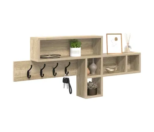 Sienas Pakaramais Ar Plauktu Sonoma Ozols 100 X 12 X 43.5 Cm Vidaxl