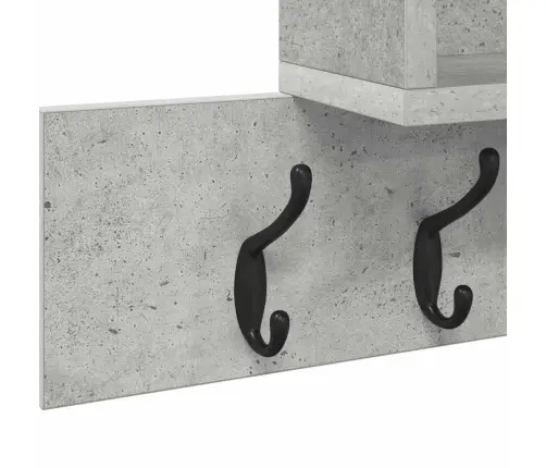 Sienas Pakaramais Ar Plauktu Betona Pelēks 100 X 12 X 43.5 Cm Vidaxl
