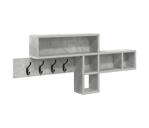 Sienas Pakaramais Ar Plauktu Betona Pelēks 100 X 12 X 43.5 Cm Vidaxl