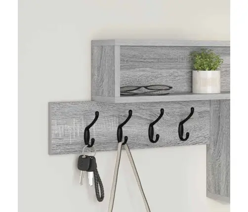 Sienas Pakaramais Ar Plauktu Pelēks Sonoma 100 X 12 X 43.5 Cm Vidaxl