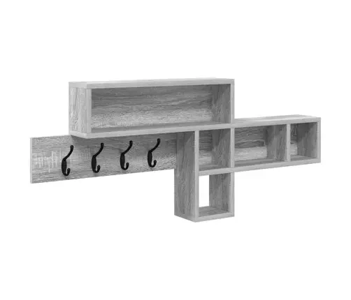 Sienas Pakaramais Ar Plauktu Pelēks Sonoma 100 X 12 X 43.5 Cm Vidaxl