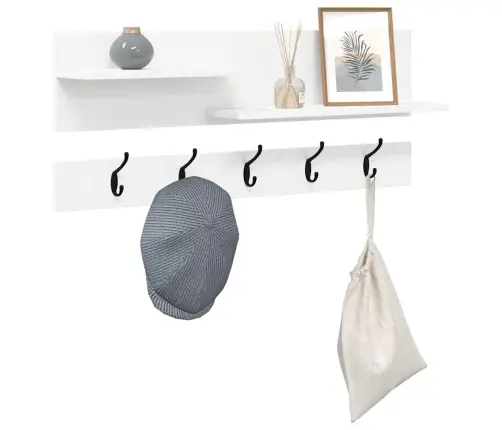 Sienas Pakaramais Balta 90 X 15 X 36 Cm Inženierijas Koks Vidaxl