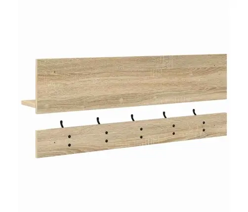 Sienas Pakaramais Ar Plauktu Ar Uzglabāšanu Sonomas Ozola 90 X 15 X 36 Cm Vidaxl