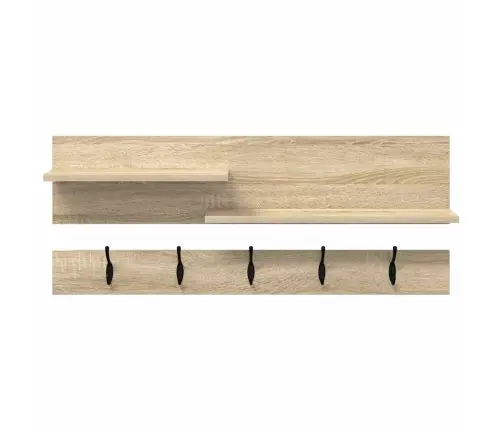Sienas Pakaramais Ar Plauktu Ar Uzglabāšanu Sonomas Ozola 90 X 15 X 36 Cm Vidaxl