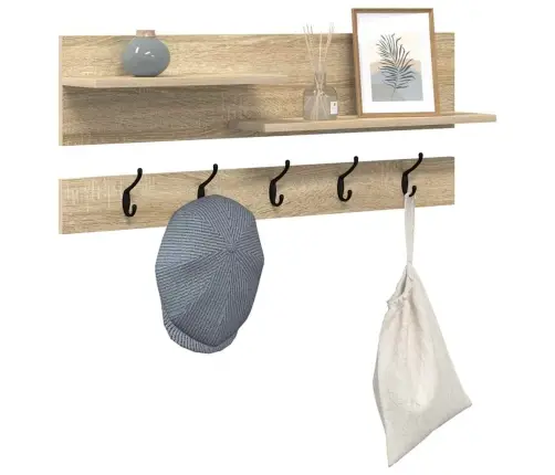 Sienas Pakaramais Ar Plauktu Ar Uzglabāšanu Sonomas Ozola 90 X 15 X 36 Cm Vidaxl