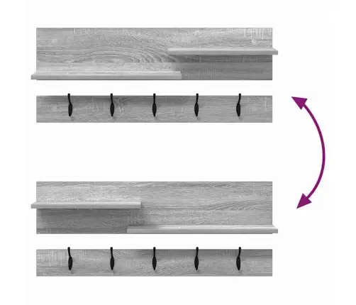 Sienas Pakaramais Pelēka Sonomas Ozola 90 X 15 X 36 Cm Vidaxl