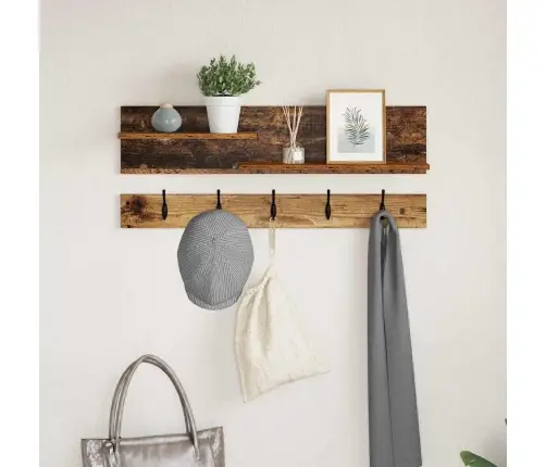 Prikabinamas Paltas Su Lentyna Sena Mediena 90 X 15 X 36 Cm