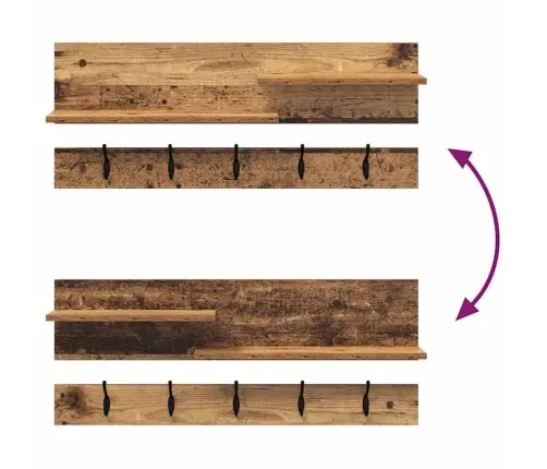 Prikabinamas Paltas Su Lentyna Sena Mediena 90 X 15 X 36 Cm