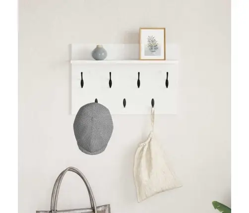 Seinale Kinnitatav Riidepuu Valge 60 X 40 X 12 Cm Tehispuit