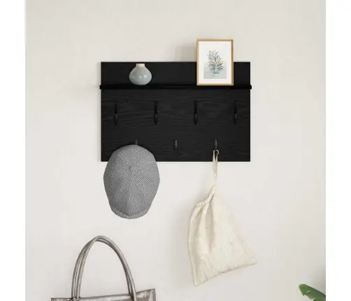 Sienas Pakaramais Melns Ozols 60 X 40 X 12 Cm Inženierijas Koks Vidaxl