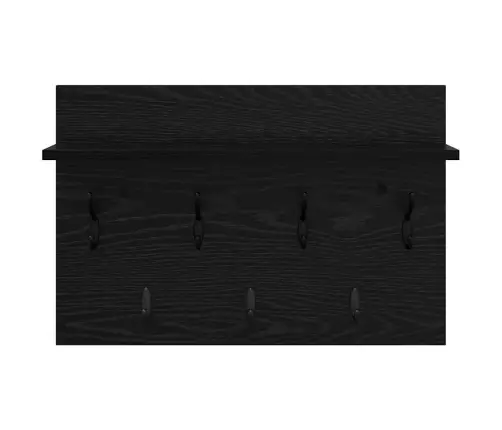 Sienas Pakaramais Melns Ozols 60 X 40 X 12 Cm Inženierijas Koks Vidaxl