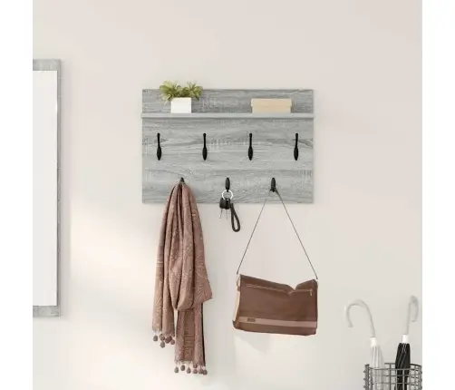 Sienas Pakaramais Pelēka Sonomas Ozola 60 X 40 X 12 Cm Vidaxl