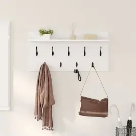 Seinale Kinnitatav Riidepuu Valge 80 X 40 X 12 Cm Tehispuit