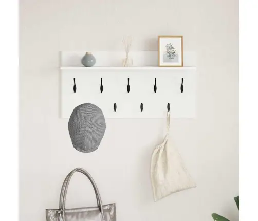 Seinale Kinnitatav Riidepuu Valge 80 X 40 X 12 Cm Tehispuit Seinale Kinnitatav Riidepuu Valge 80 X 40 X 12 Cm Tehispuit