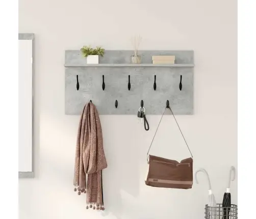 Sienas Pakaramais Ar Plauktu Betona Pelēka 80 X 40 X 12 Cm Vidaxl