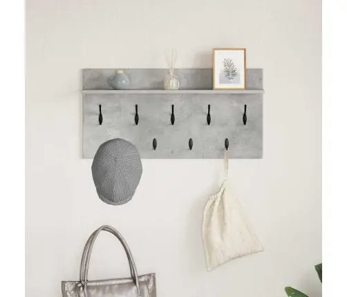 Sienas Pakaramais Ar Plauktu Betona Pelēka 80 X 40 X 12 Cm Vidaxl