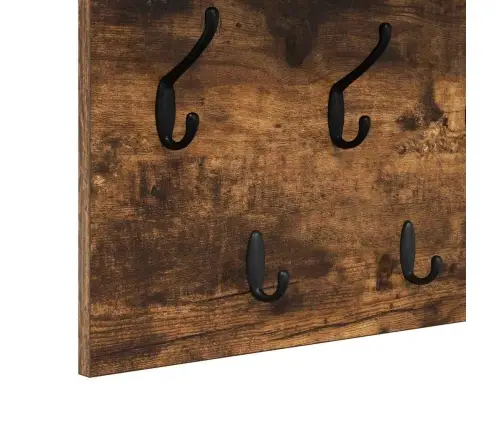 Sienas Pakaramais Ar Plauktu Dūmakaina Ozolkoka 80 X 40 X 12 Cm Vidaxl