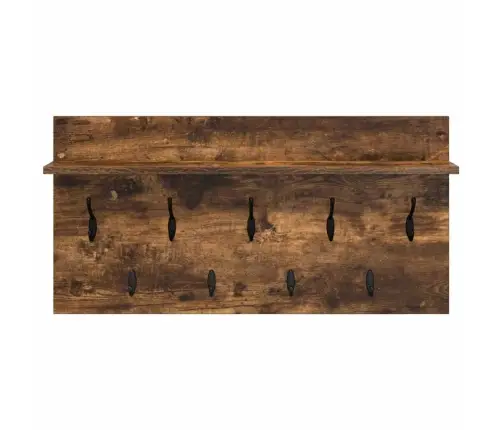 Sienas Pakaramais Ar Plauktu Dūmakaina Ozolkoka 80 X 40 X 12 Cm Vidaxl