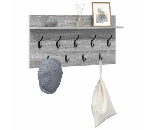 Sienas Pakaramais Pelēka Sonomas Ozola 80 X 40 X 12 Cm Vidaxl