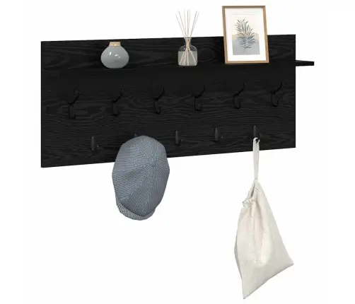 Prikabinamas Paltas Su Lentyna Juoda Ąžuolo Apdirbta Mediena