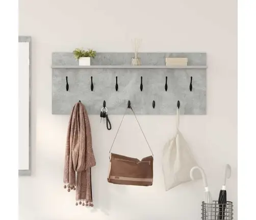 Sienas Pakaramais Ar Plauktu Ar Uzglabāšanu Betona Pelēka 100 X 40 X 12 Cm Vidaxl
