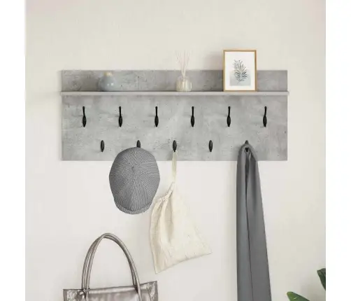 Sienas Pakaramais Ar Plauktu Ar Uzglabāšanu Betona Pelēka 100 X 40 X 12 Cm Vidaxl