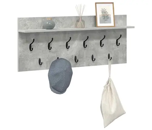Sienas Pakaramais Ar Plauktu Ar Uzglabāšanu Betona Pelēka 100 X 40 X 12 Cm Vidaxl