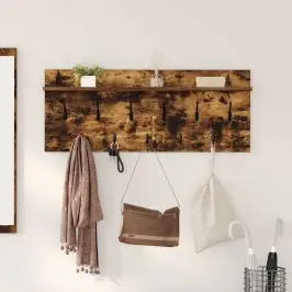 Prikabinamas Paltas Su Lentyna Dūminio Ąžuolo Apdirbta Mediena