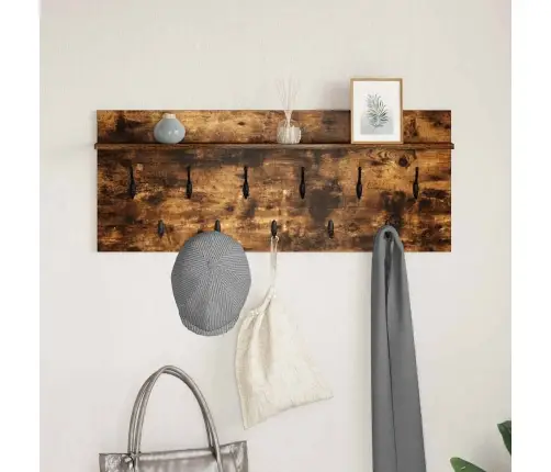 Prikabinamas Paltas Su Lentyna Dūminio Ąžuolo Apdirbta Mediena