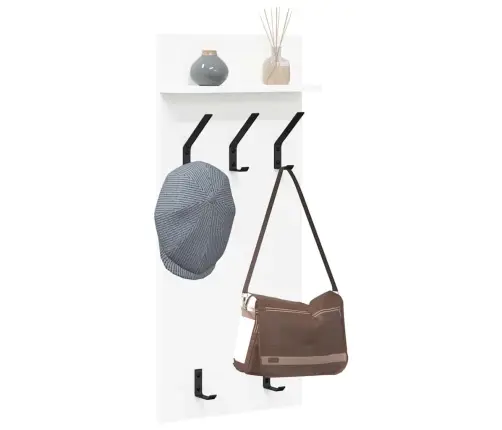 Seinale Kinnitatav Riidepuu Valge 90 X 40 X 10 Cm Tehispuit